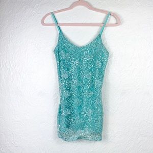 🛍 5 for $25 🛍 Vanity Blue Teal Sequin Cami tank